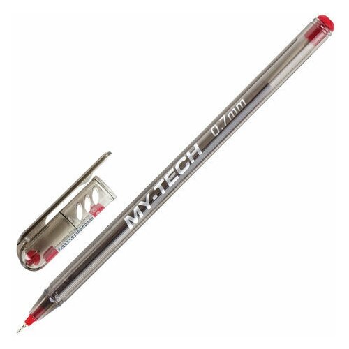 Купить Ручка шариковая масляная PENSAN My-Tech , комплект 100 шт., красная, игольчатый узел 0, 7 мм, линия письма 0, 35 мм, 2240/25
