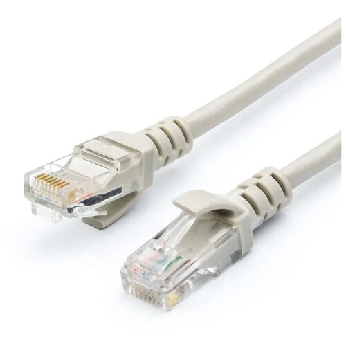 Atcom / Кабель для интернета Патч-корд UTP RJ45, CAT.5e, 0.2 m серый AT9060 коннектор atcom rj45 f rj45 f для удлинения патч корда 10штук