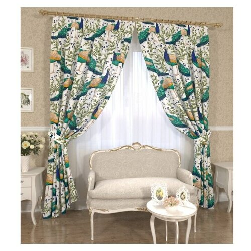 фото Комплект штор с подхватами 13306, 145*260 см, штора 2 шт, подхват 2 шт. сирень