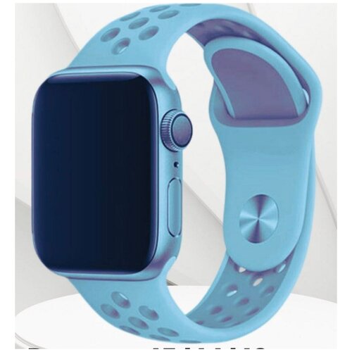 Силиконовый ремешок Nike для Apple Watch 42/44/45mm (Голубые-серые)