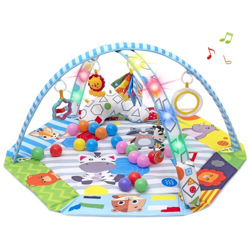 коврик с игрушками funkids play ground gym cc9040 2 Коврик с игрушками, бортиком и подсветкой Funkids Foldable Activity Gym, арт. CC8741