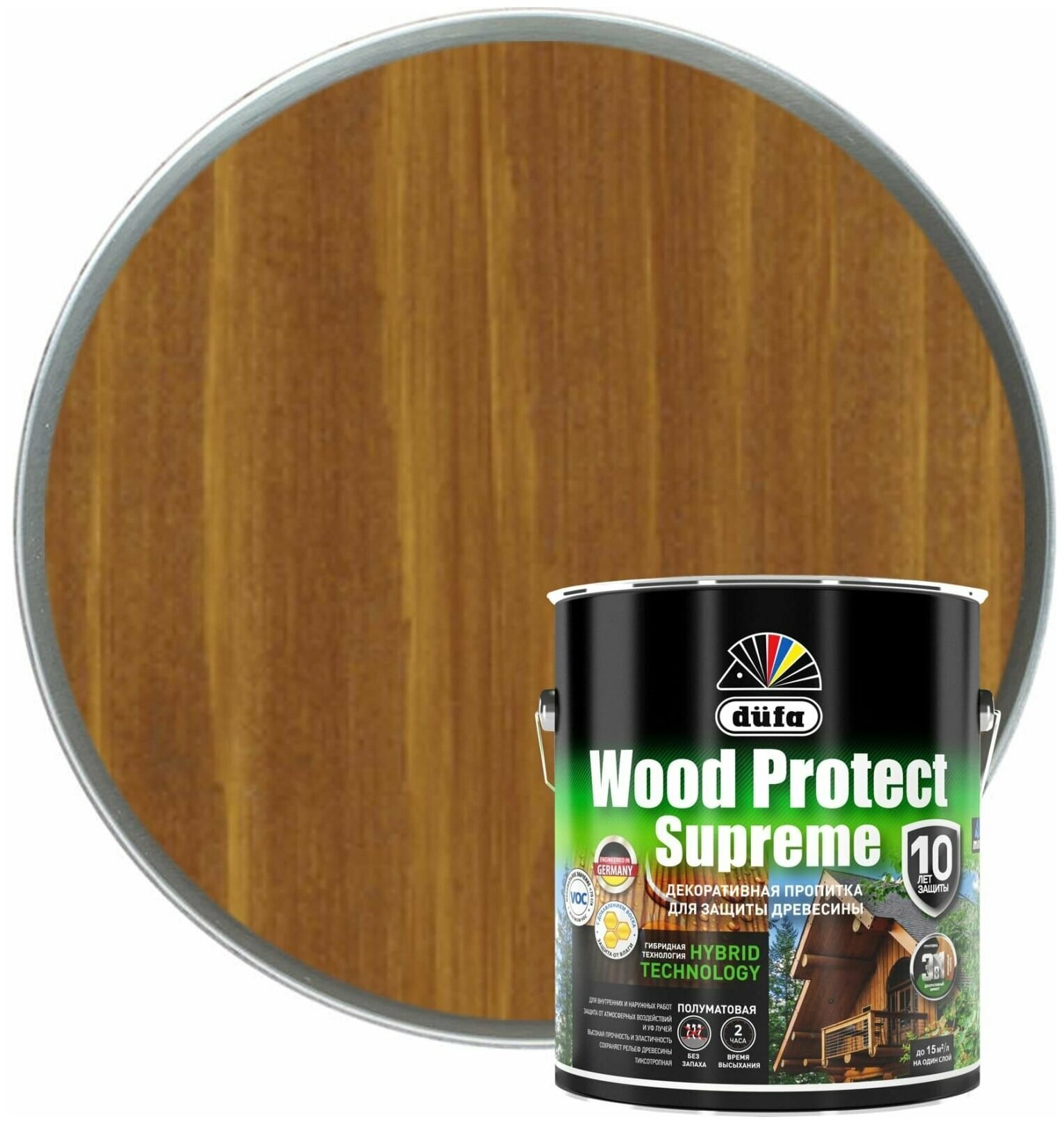 Пропитка Wood Protect Supreme тик 075 л Dufa МП00-008528