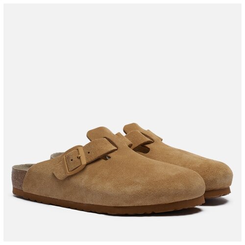 фото Сандалии birkenstock boston suede бежевый , размер 40 eu