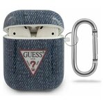 Чехол с карабином CG Mobile Guess TPU case with ring Denim для AirPods 1&2, цвет Темно-синий (GUACA2TPUJULDB) - изображение