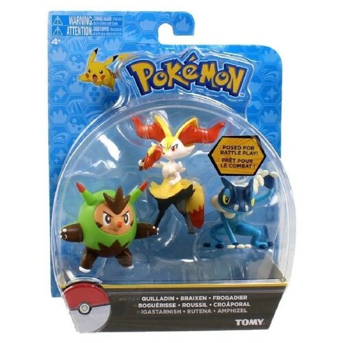 Фигурки Tomy Покемоны набор из 3 штук Pokemon: Quilladin, Braixen, Frogadier