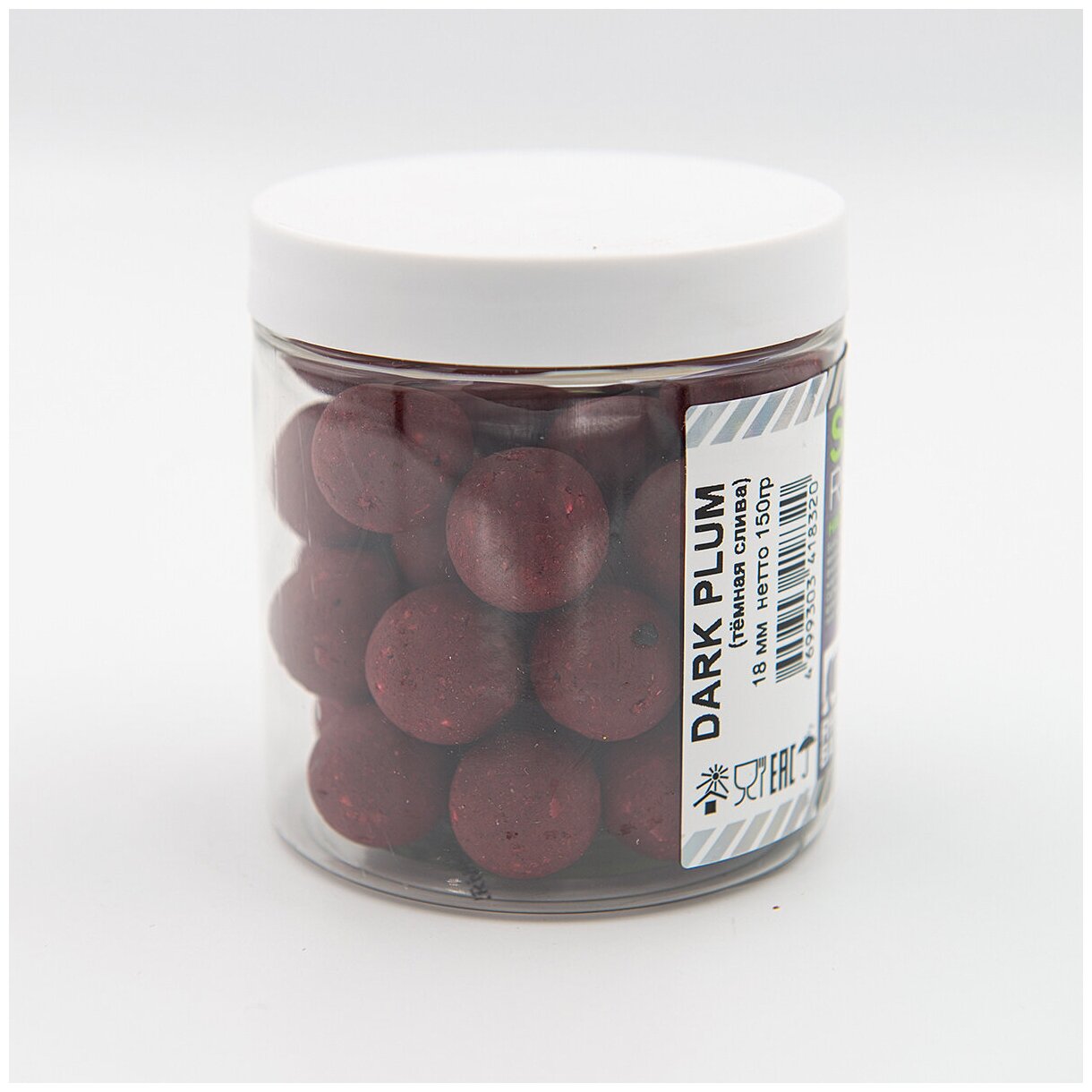 Бойлы RHINO BAITS растворимые насадочные Dark Plum (тёмная слива) 18мм банка 015 кг