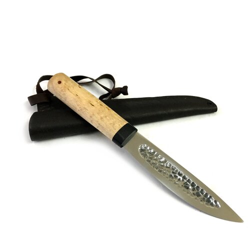 Якутский нож средний, кованая сталь Х12МФ, карельская береза