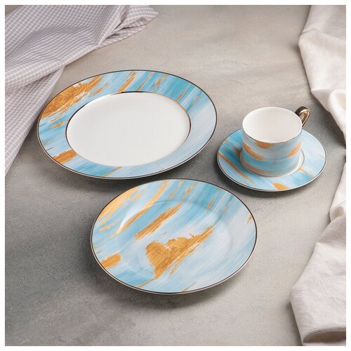 фото Набор столовый 4 пред"лагуна" кружка 200 мл, 11х8х6 см, тарелки 26х21,5х15 см 4590789 . сима-ленд