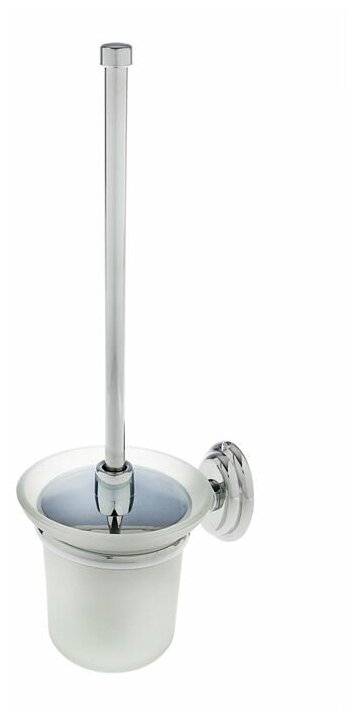 фото Ёрш для унитаза настенный с крышкой Accoona, 11х14х36 см, стекло, цвет хром