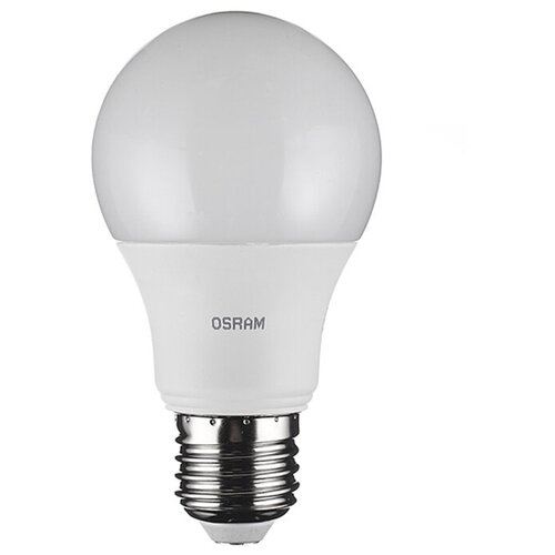 фото Лампа светодиодная osram 9 вт e27 груша a60 2700к теплый белый свет 220 в матовая