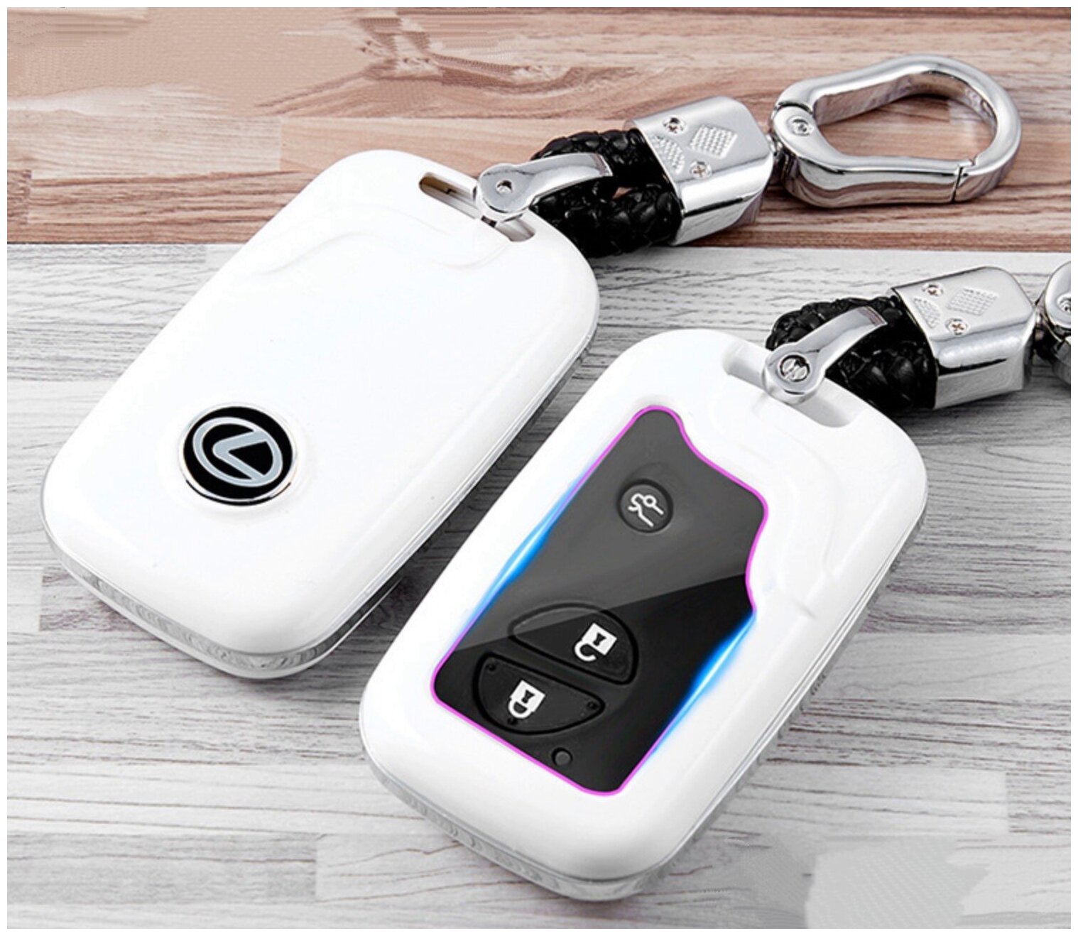 Защитный чехол брелок белый для корпуса электронного smart смарт автомобильного ключа зажигания марки LEXUS NX RX ES UX GX LX LC Лексус нх рх лх л.