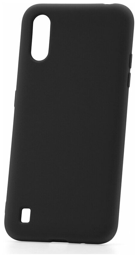 Чехол на Samsung A01/A015 Derbi Slim Silicone-3 черный, противоударный пластиковый кейс, защитный силиконовый бампер, софттач накладка с защитой камеры