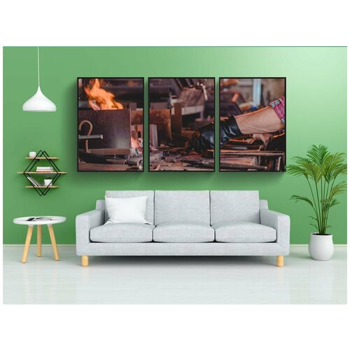 фото Набор модулных постеров для интерьера "люди, разнорабочий, взрослый" 60x90 см. в тубусе, без рамки lotsprints