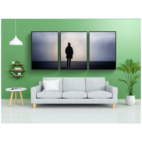 фото Набор модулных постеров для интерьера "туман, рассвет, пейзаж" 60x90 см. в тубусе, без рамки lotsprints