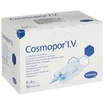 Повязка Cosmopor I. V. (Космопор ай ви) для катетеров и канюль самоклеящаяся размером 8х6см, 900805 (50 штук в упаковке) - изображение