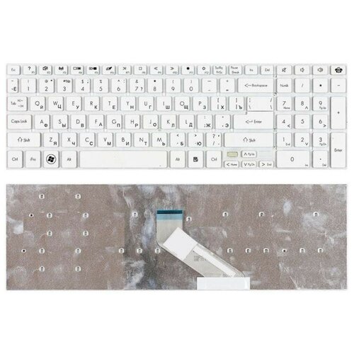 Клавиатура для ноутбука Gateway NV55S NV57H NV75S NV77H белая 845₽