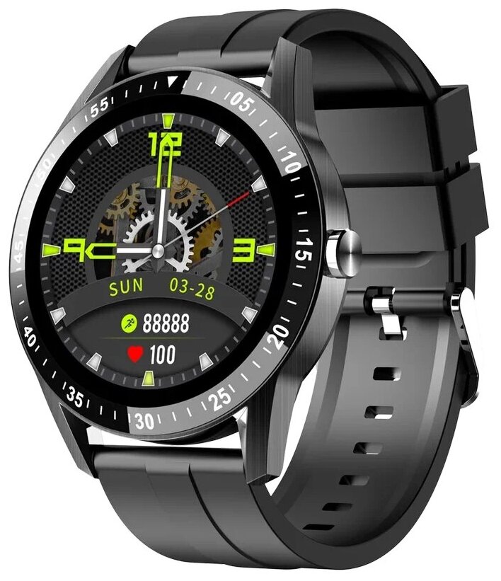 Смарт часы фитнес браслет Tiroki S1 мужские наручные с давлением, пульсометром, шагомером, счетчиком калорий, smart watch водонепроницаемые,черные