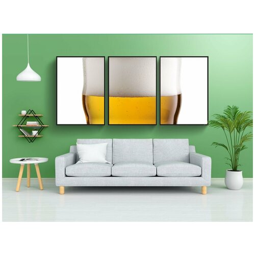 фото Набор модулных постеров для интерьера "пиво, напиток, стекло" 60x90 см. в тубусе, без рамки lotsprints