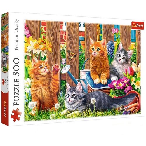 Пазл Trefl Кошки в саду, 37326, 500 дет., 40х5х27 см, разноцветный