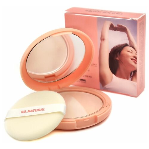 Дезодорант пудра от запаха пота персиковый So Natural So Natural Peach Deo Pact 10 гр Корейская косметика