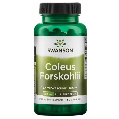 Сердце и сосуды Swanson Full Spectrum Coleus Forskohii 400 mg (60 капсул)