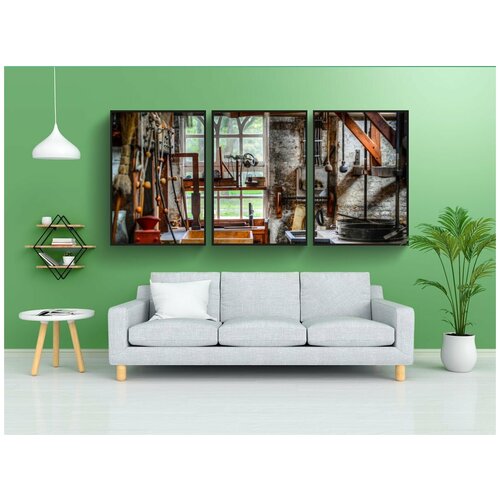 фото Набор модулных постеров для интерьера "мельница, цех, фрезерование" 60x90 см. в тубусе, без рамки lotsprints