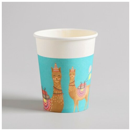 фото Стакан бумажный "лама", набор 8 шт., 200 мл yandex market