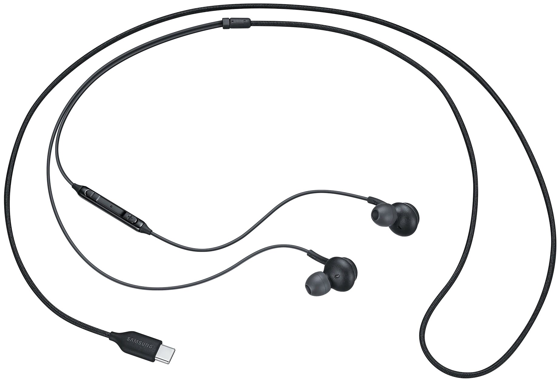 Наушники с микрофоном SAMSUNG EO-IC100, USB Type-C, вкладыши, черный [eo-ic100bbegru] - фото №2