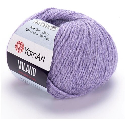 Пряжа YarnArt Milano (8% альпака, 20% шерсть, 8% вискоза, 64% акрил) 50 гр, 130 м, 860 лавандовый , 1 моток пряжа hilde 57% шерсть 18% альпака 25% вискоза 50 г 120 м permin 880600 880611