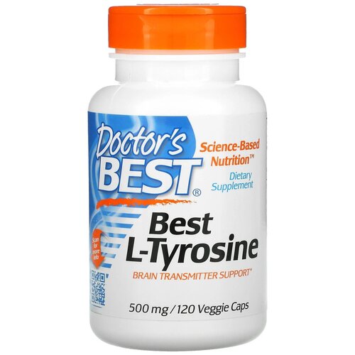 Doctor's Best, Л-Тирозин, L-Tyrosine, 500 мг, 120 капсул l тирозин solgar l tyrosine 500 мг 100 капсул