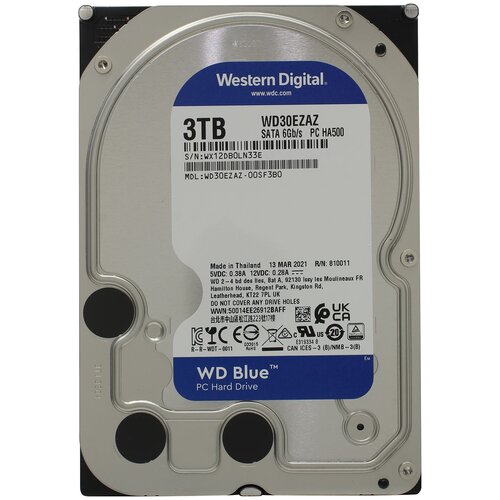 Жесткий диск Western Digital WD Blue 3 ТБ WD30EZAZ western digital wd scorpio blue 640 gb wd6400bpvt