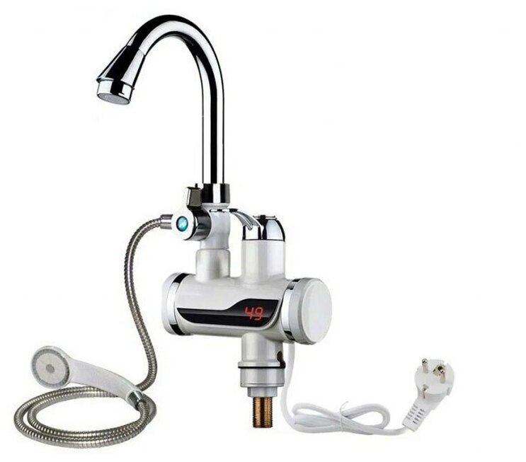 Проточный кран-водонагреватель с душем и дисплеем Instant Heating Faucet (с нижней подводкой) - фотография № 1