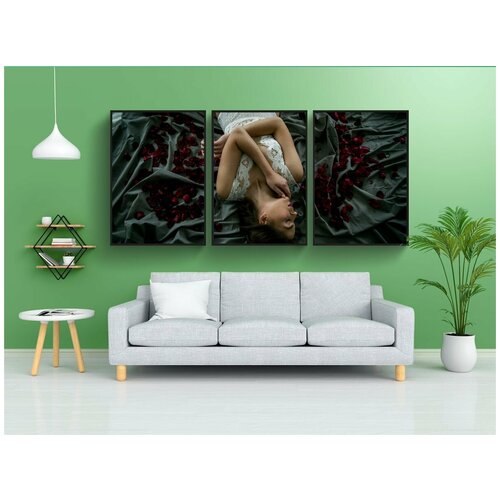 фото Набор модулных постеров для интерьера "фотосессия, фоторабота, девушка" 60x90 см. в тубусе, без рамки lotsprints