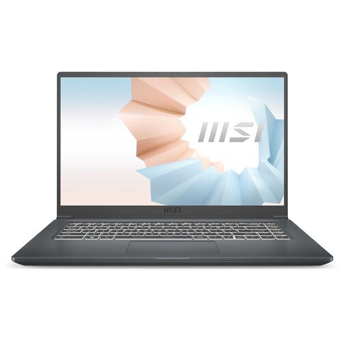 15.6 Ноутбук MSI Modern 15 A11SBUA11SBU-836RU 1920x1080, Intel Core i7 1195G7 2.9 ГГц, RAM 8 ГБ, DDR4, SSD 512 ГБ, NVIDIA GeForce MX450, Windows 10 Home, 9S7-155266-836, карбоново-серый