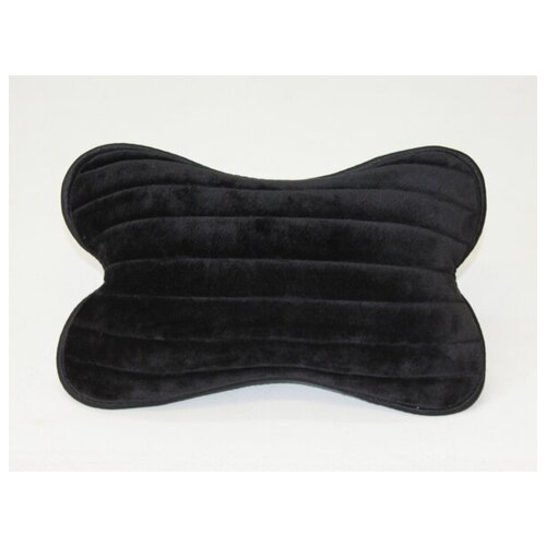 Подушка на подголовник полоса велюр черный