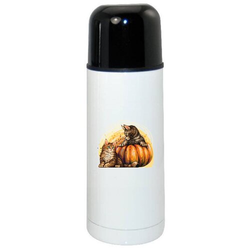 фото Термос coolpodarok илюстрация котята в тыкве