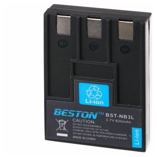 Аккумулятор BESTON для фотоаппаратов Canon BST-NB3LH, 3.7 В, 820 мАч аккумулятор для фотоаппаратов beston fuji bst np 80h 3 7 в 1600 мач