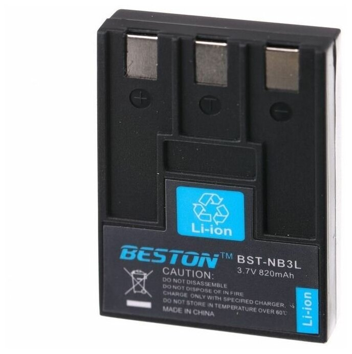 Аккумулятор BESTON для фотоаппаратов Canon BST-NB3LH, 3.7 В, 820 мАч