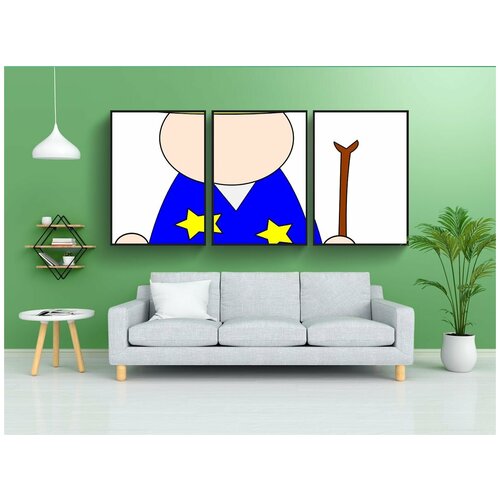 фото Набор модулных постеров для интерьера "волшебник, шапка, палочка" 60x90 см. в тубусе, без рамки lotsprints