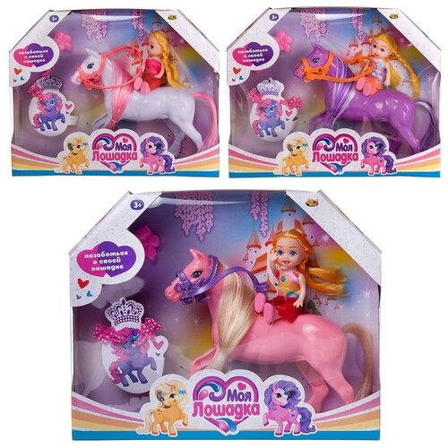 фото Моя лошадка. игровой набор "лошадка и девочка-наездница", 3 вида в коллекции, в коробке abtoys (абтойс)