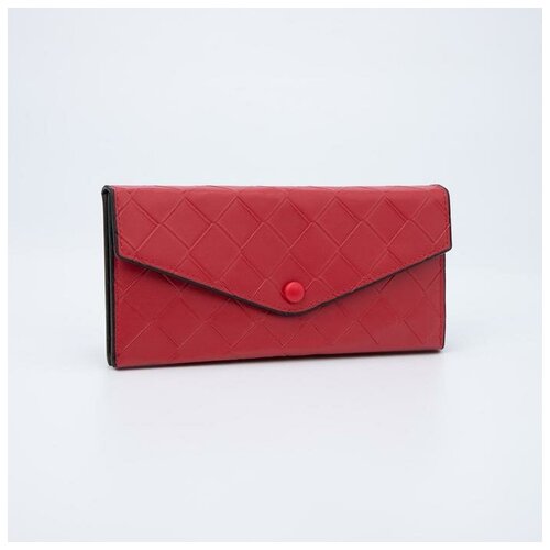 фото Кошелёк женский, 2 отдела на кнопке, цвет красный нет бренда