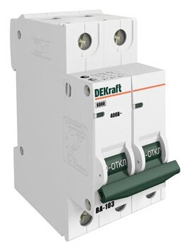ВА-101 11063DEK Автоматический выключатель двухполюсный 3А (4.5 кА, C) DEKraft - фото №2