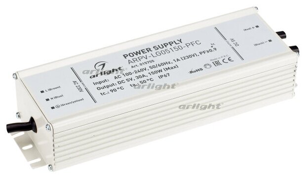 Блок питания ARPV-LG05150-PFC (5V 30.0A 150W) (Arlight IP67 Металл 5 лет)