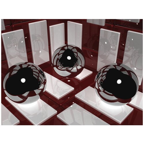 Фотообои Уютная стена Три шара 3D 360х270 см Бесшовные Премиум (единым полотном)