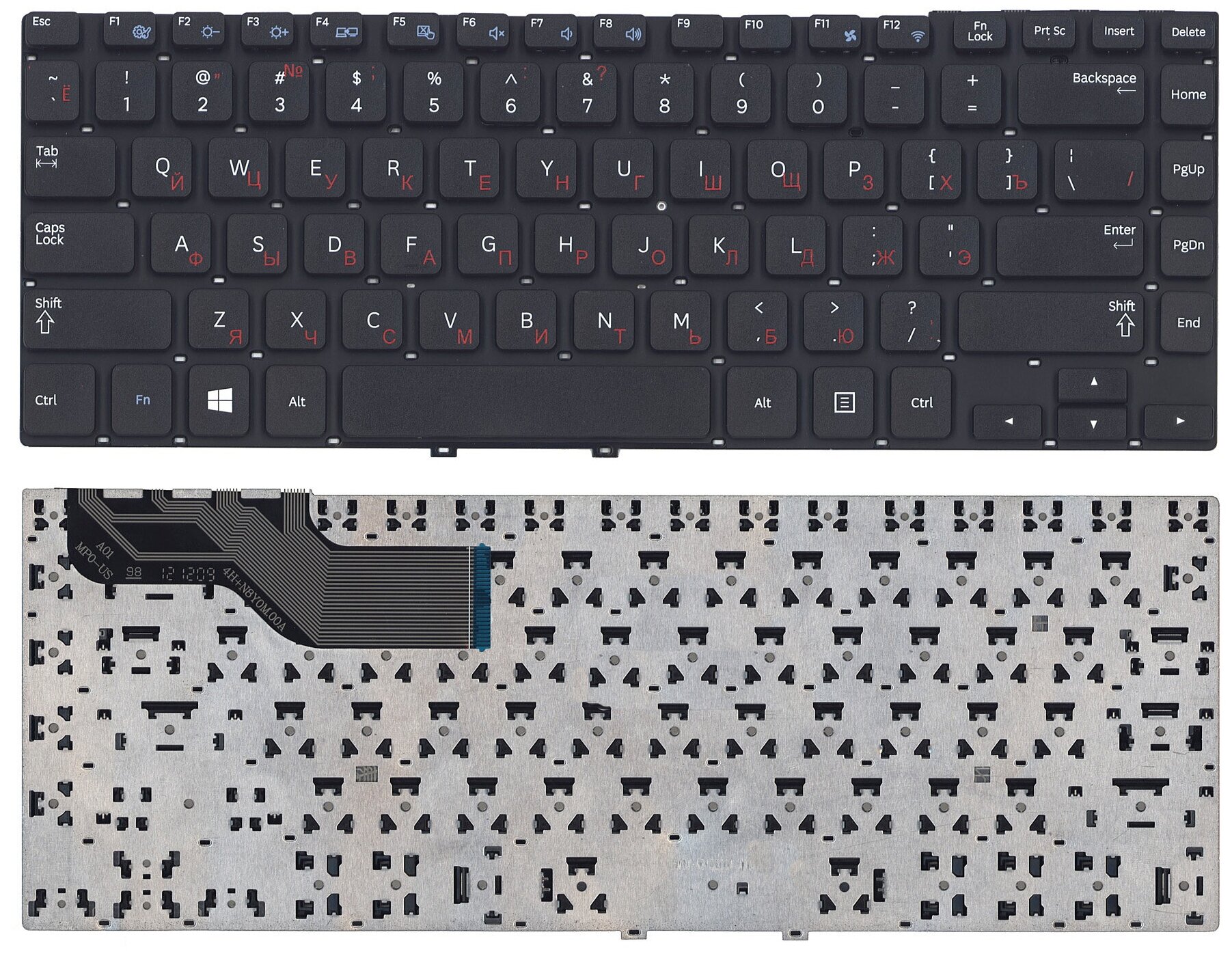 Клавиатура для ноутбука Samsumg Np350v4x черная без рамки 2120₽