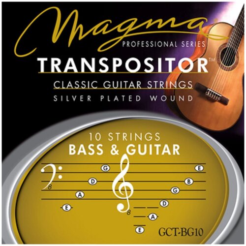 комплект струн для классической гитары magma transpositor gct cello Комплект струн для 10-струнной гитары Magma Transpositor GCT-BG10