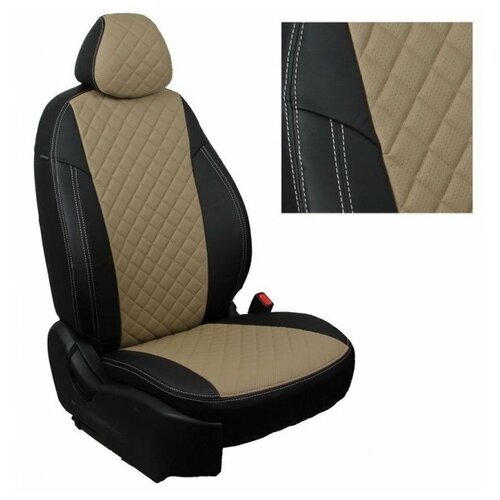 фото Чехлы на haval h6 1 2014-2020 экокожа черный, бежевый автопилот hava-166113-havh6-chetb-r