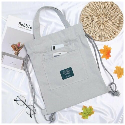 фото Сумка шоппер , фактура бархатистая, серый grodwell