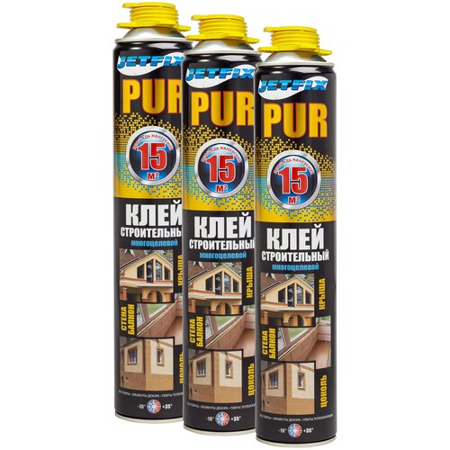 Монтажная пена/Клей пена/Строительная смесь JETFIX PUR(3шт)