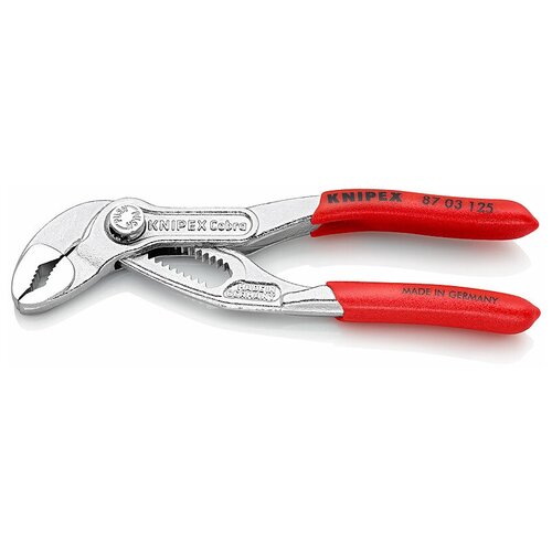 KNIPEX COBRA® клещи переставные, 25 мм (1), под ключ 27 мм, 125 мм, хром, 1К ручки